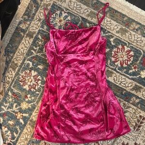 Urban Outfitters Pink Velvet Mini Dress